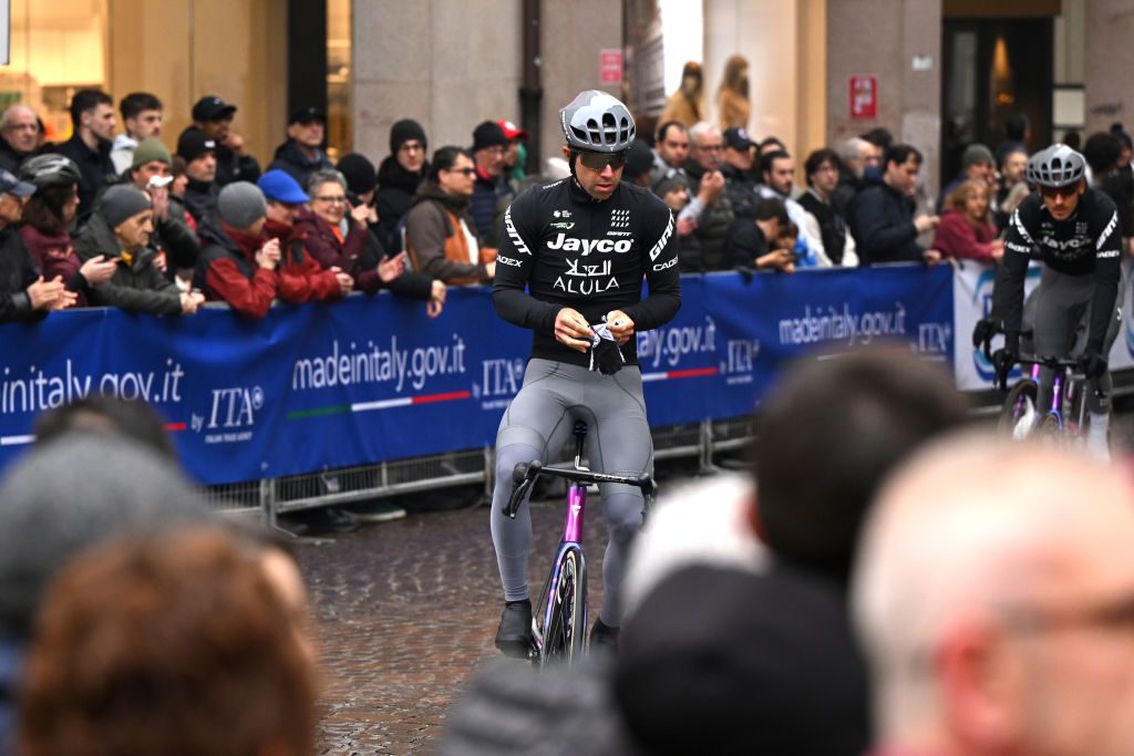 PAVIA ITALY MARCH 22 Michael Matthews of Australia and Team Jayco AlUla prior to the 116th MilanoSanremo 2025 a 289km one day race from Pavia to Sanremo UCIWT on March 22 2025 in Pavia Italy Photo by Dario BelingheriGetty Images