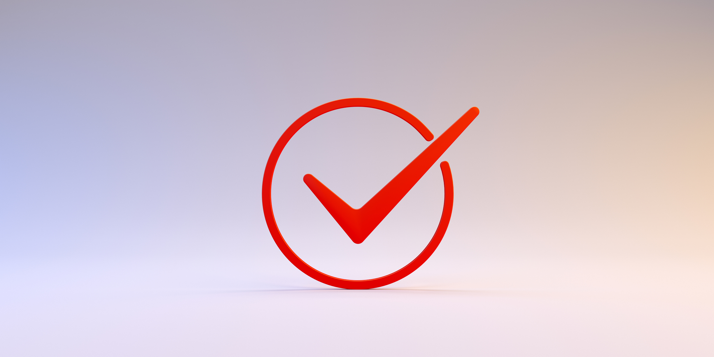 red checkmark inside red circle