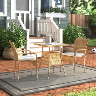 Frazer 2 - Person Square Outdoor Dining Set With Cushions