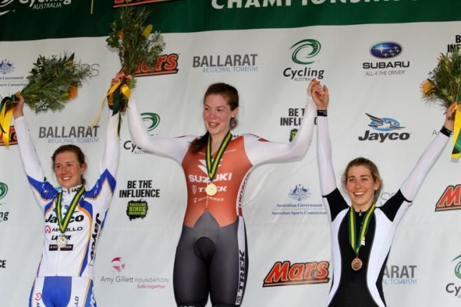 The under 23 podium - Jess Allen, Ailie McDonald, Cassandra Dodd