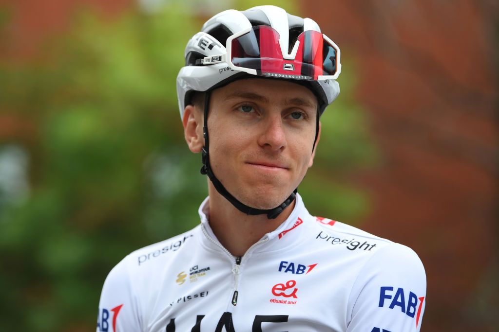 Tadej Pogačar of UAE Team Emirates at a training session prior to 2024 Grand Prix Cycliste de Quebec