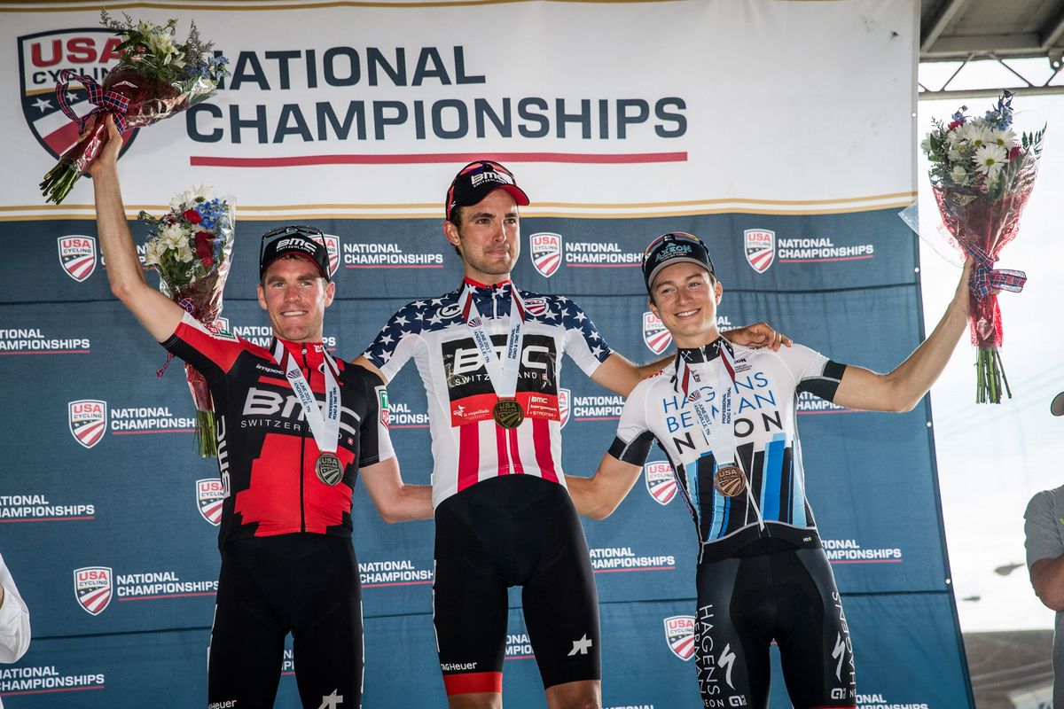 Today top three for the men: Brent Bookwalter, Joey Rosskopf and Neilson Powless.
