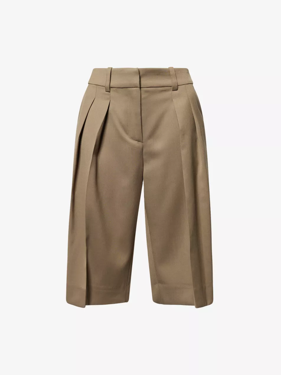 Bilbao Pleated Wool Bermuda Shorts - Xs