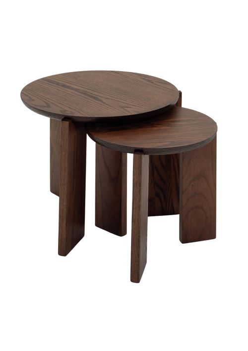 Solid Wood Nest of 2 Tables in Walnut