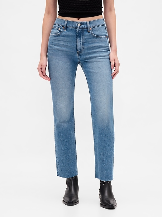 High Rise &amp;rsquo;90s Slim Straight Crop Jeans