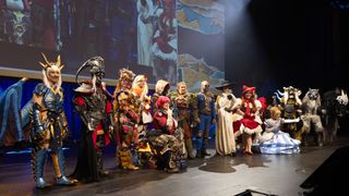 A lineup of cosplayers at PAX Australia