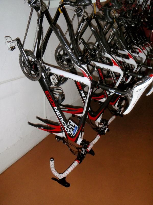 Iljo Keisse's race bike still has the number from his last race on board.
