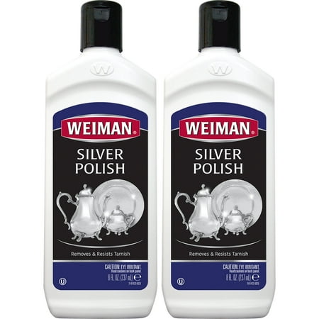 Weiman Silver Polish Cream for Cleaning and Polishing Tarnish From Silver, Metals, Jewelry - 8 Oz (2 Pack)
