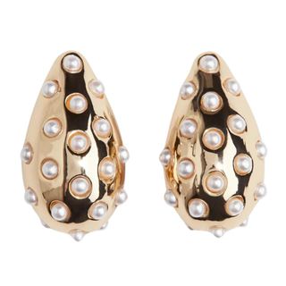 H&M Bead-embellished dome earrings