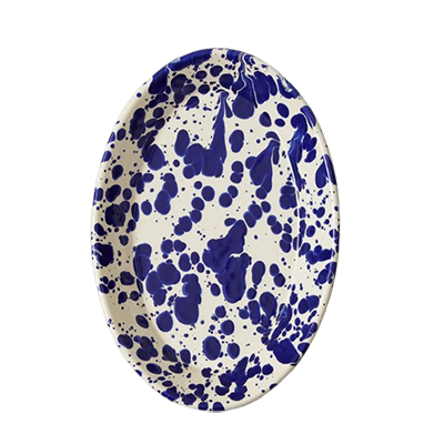 Toast blue splatter plate