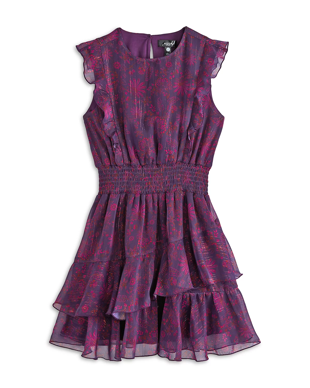 Girls' Paisley Flutter Chiffon Mini Dress, Little Kid, Big Kid - Exclusive
