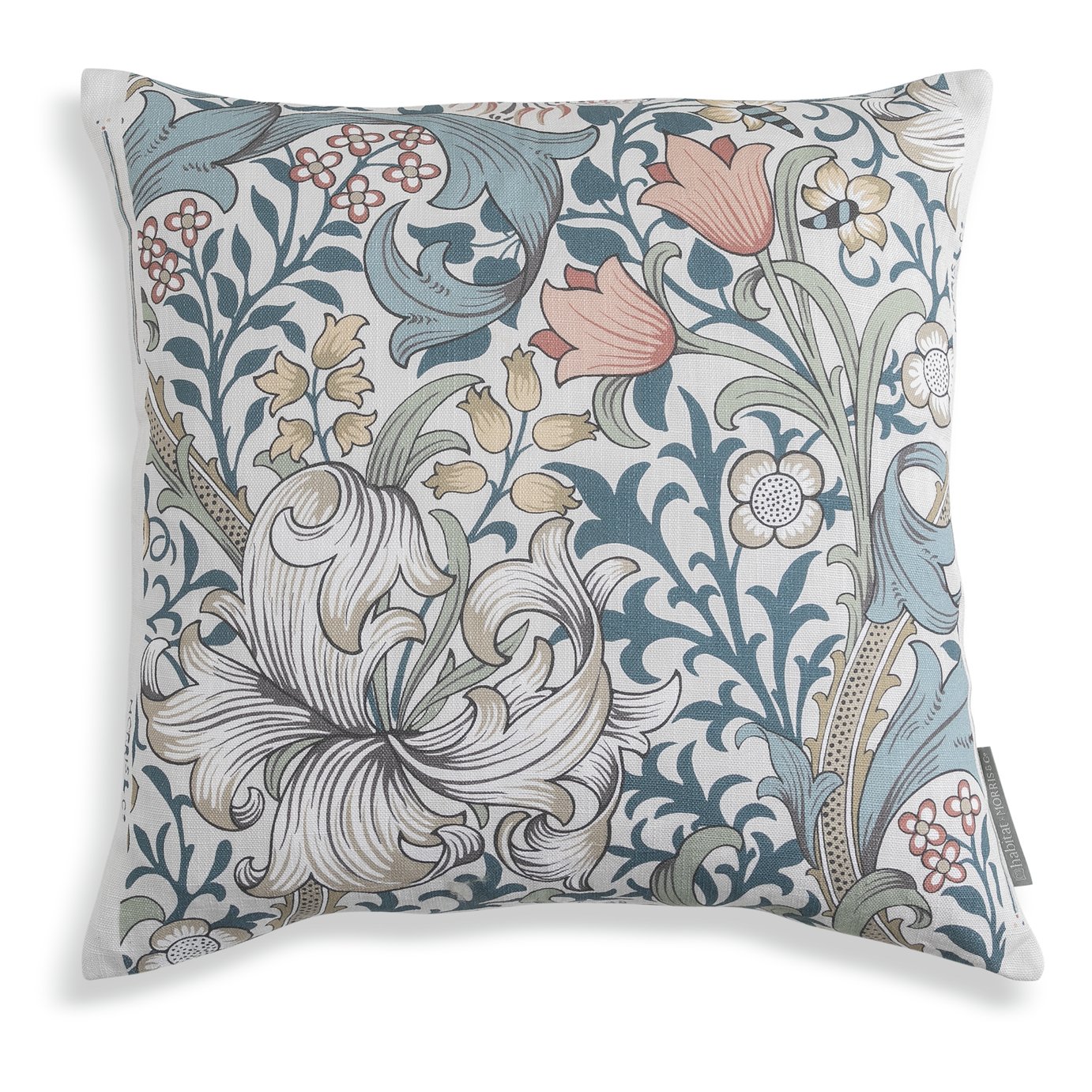 Habitat X Morris & Co. Golden Lily Cushion - Blue - 50x50cm