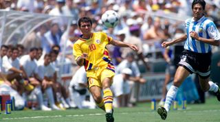 03 July 1994 - Fifa World Cup - Romania v Argentina - Gheorghe Hagi of Romania. (Photo by Mark Leech/Getty Images)