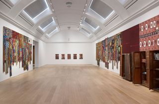 Installation view of Ibrahim Mahama’s ‘Parliament of Ghosts’ at Whitworth Art Gallery