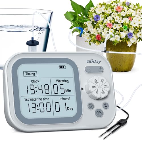 Automatic Drip Irrigation System for Indoor Plants, 2026 Automatic Plant Waterer for 15 Potted Plants Watering With Anti-Siphon and Humidity Mode, Timer, Rechargeable Vacation Self-Watering Pump