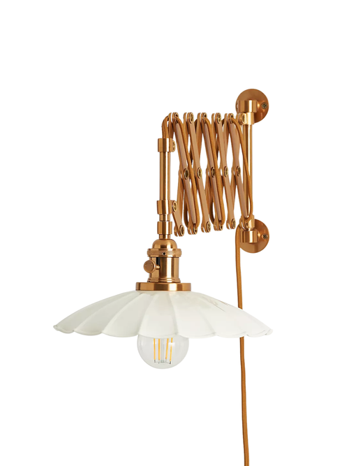 Greta Scalloped Accordian Plug-In Sconce Wall Light