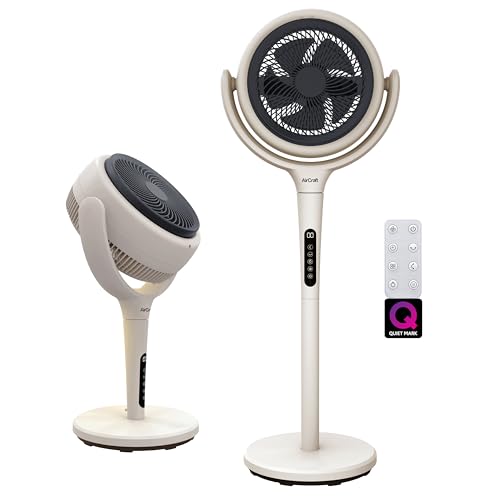 Aircraft Home, Lume Ultra Quiet Powerful Fan - Floor and Pedestal Standing Fan With 12h Timer &amp;amp; Led Backlight, Minimal Design, Dc Motor - Cooling Fans for Bedroom, Adjustable Height