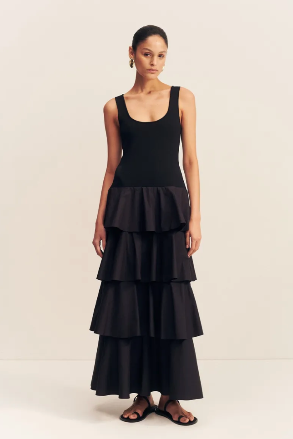 Shona Joy, Aliah Scoop Neck Tiered Maxi Dress