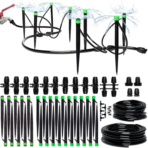 Carpathen Drip Irrigation System Kit - Complete Premium Garden Watering System With Adjustable Sprinkler Emitters, 5/16" &amp;amp; 1/4" Tubing and Fittings - Drip Line for Raised Beds, Lawn, Pots, Greenhouse