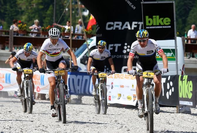 The chase group finishes up stage 4