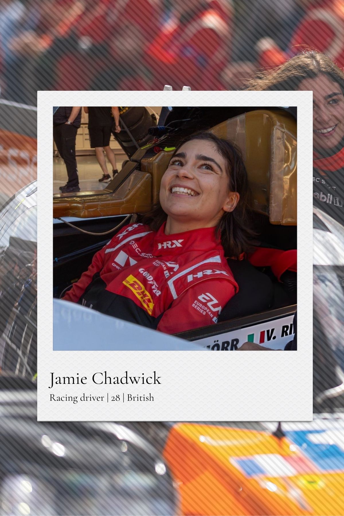 British racing car driver Jamie Chadwick