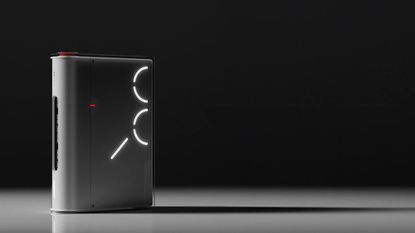 A concept render of the Nothing Sound (1) portable speaker on a black background
