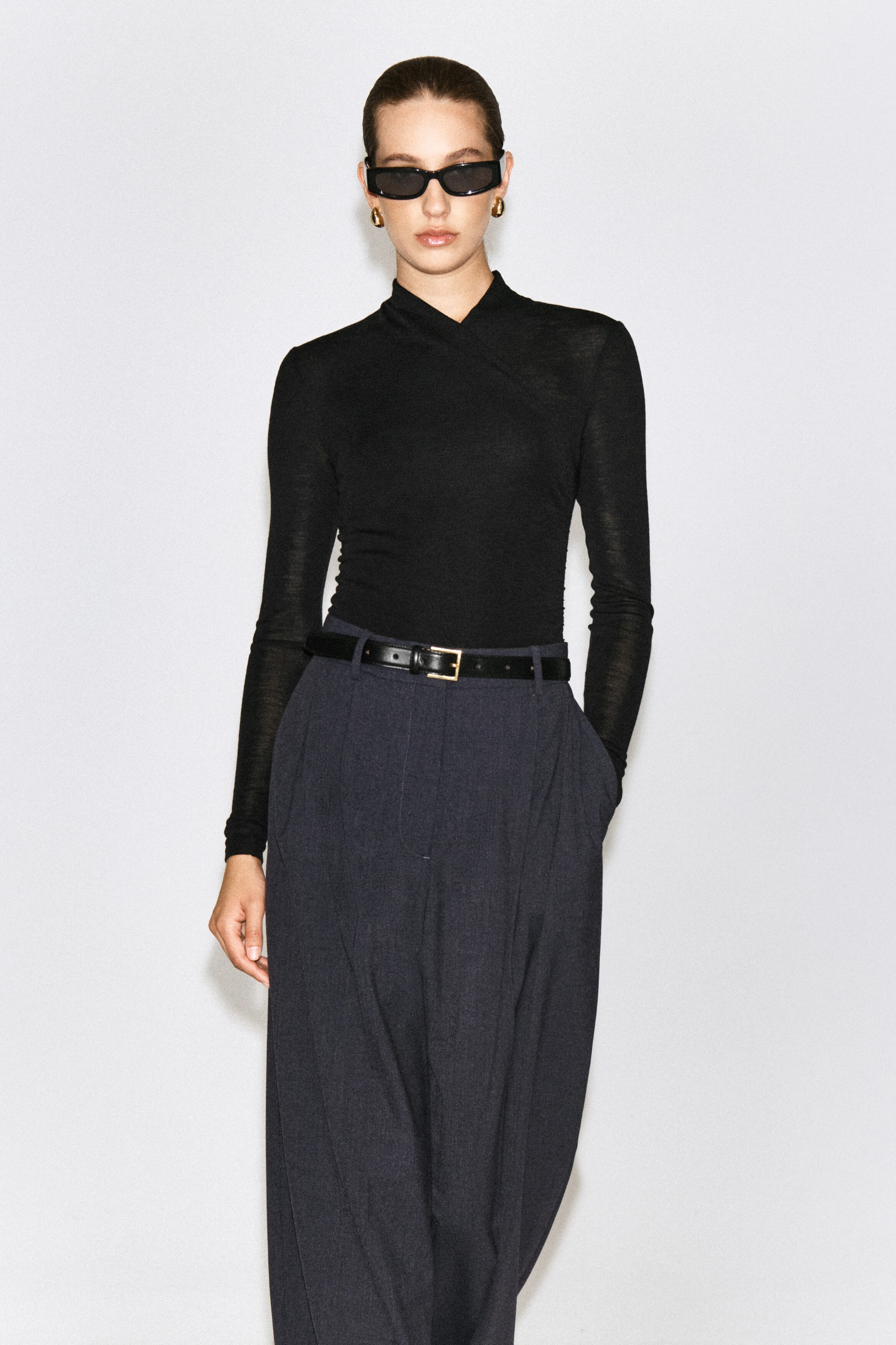 Wrap-Over Merino Wool Top