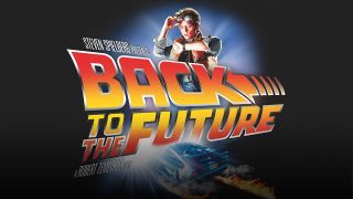 Back to the Future poster with Marty McFly looking at his watch