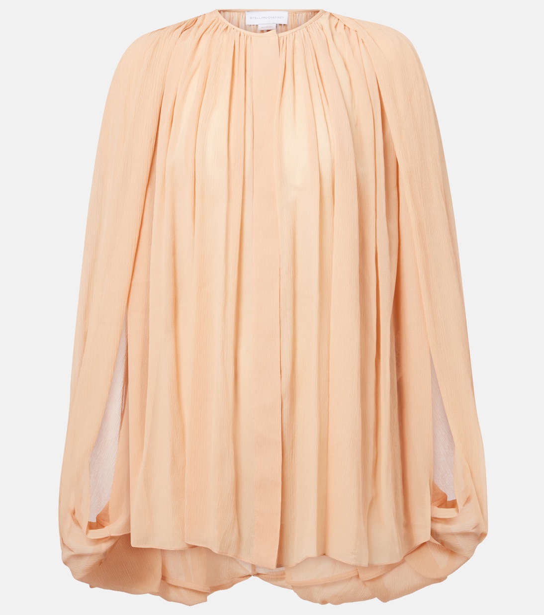 Blusa de chiffon de seda drapeada