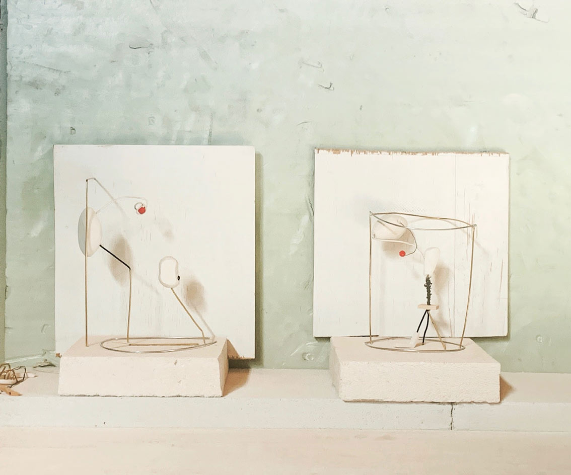 Works in progress for 'Plasterheads' at Christina Kruse's studio in Germany.