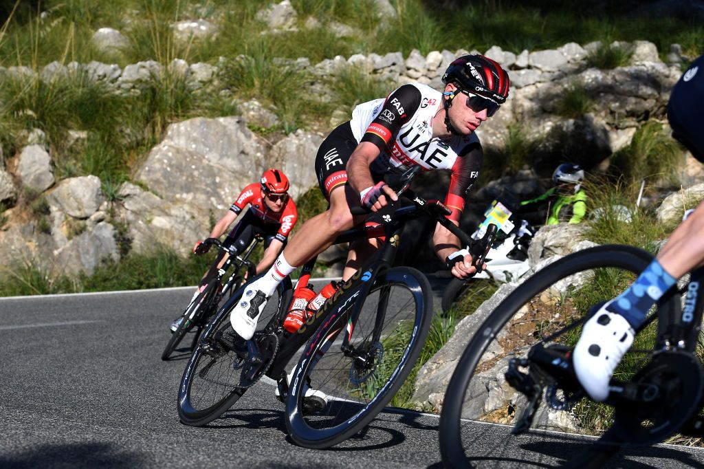 LLOSETA SPAIN JANUARY 28 Brandon Mcnulty of United States and UAE Team Emirates competes during the 31st Challenge Ciclista Mallorca 2022 Trofeo Serra De Tramuntana a 1589km race from Lloseta to Lloseta ChallengeMallorca on January 28 2022 in Lloseta Spain Photo by Tim de WaeleGetty Images