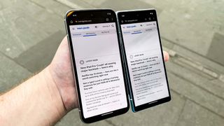The Pixel 8a and Pixel 7a's displays at max brightness