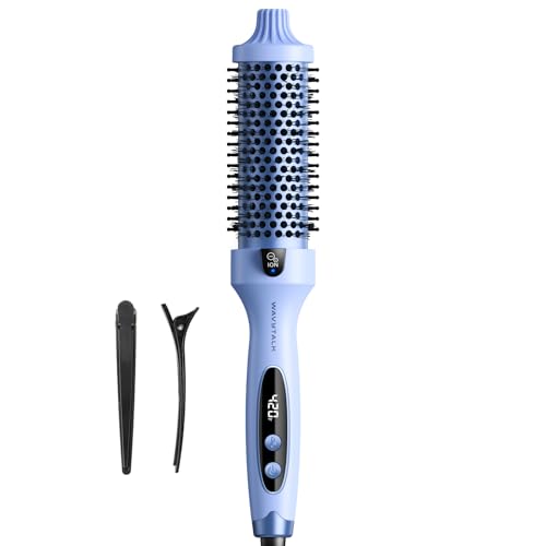 Amazon.com : Wavytalk Blowout Boost Thermal Brush, 1.5 Inch Heated Round Brush for Blowout Look, Negative Ion Technology, Ceramic Tourmaline, 5 Temperature Settings, Dual Voltage, Blue : Beauty &amp;amp; Personal Care
