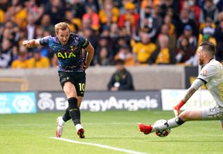 Harry Kane in action against Wolves