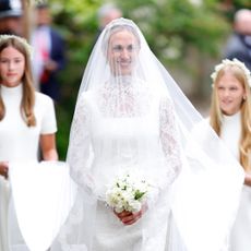 Harriet Sperling's royal wedding drew inspiration from Princess Kate and Pippa Middleton's bridal style, with all three wearing lace gowns with long sheer veils