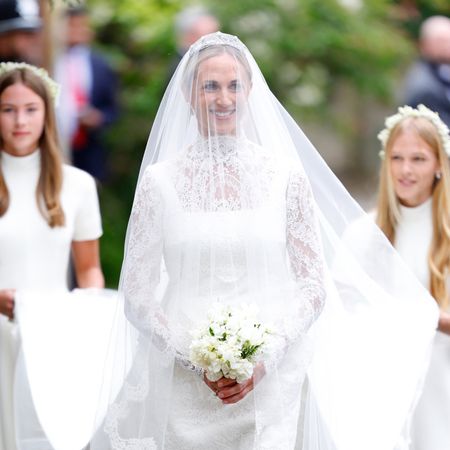 Harriet Sperling's royal wedding drew inspiration from Princess Kate and Pippa Middleton's bridal style, with all three wearing lace gowns with long sheer veils