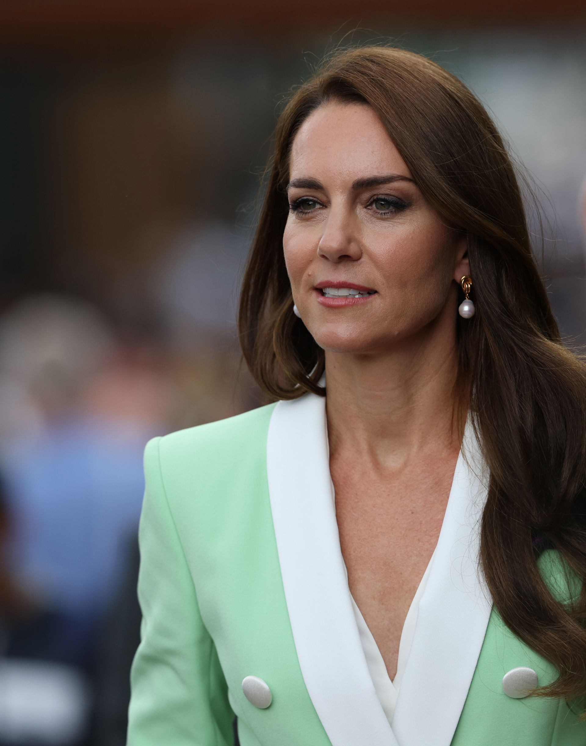 Kate Middleton at Wimbledon in a mint green blazer