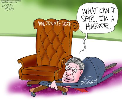 Political cartoon U.S. Al Franken senate seat resignation