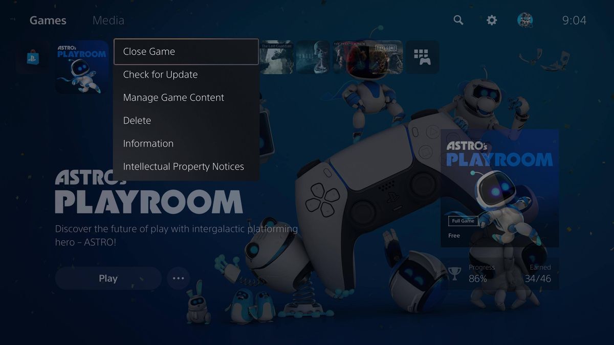 Astro's Playroom splash screen