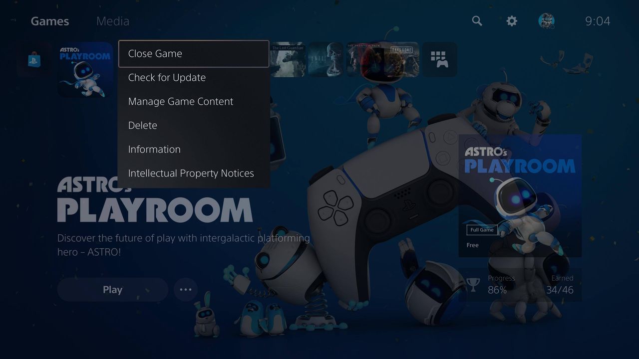 Astro's Playroom splash screen