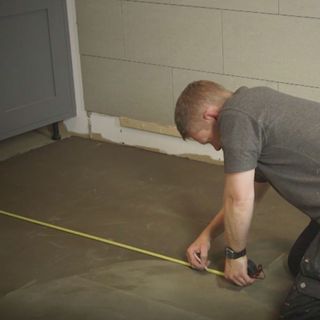 how to tile floor measuring step