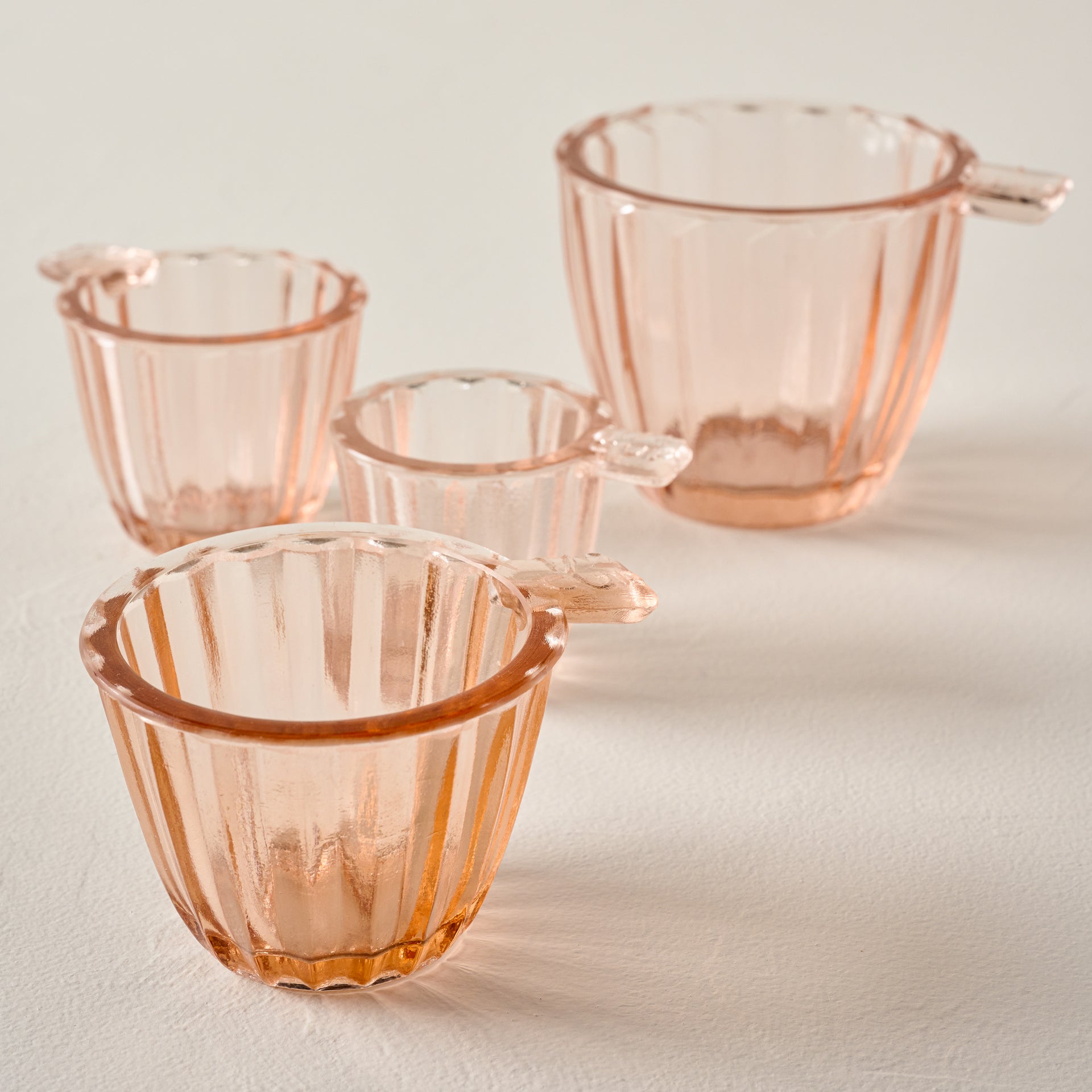 Blush Glass Measuring Cup Set
