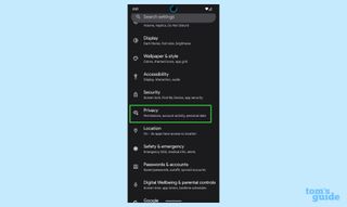 how to access the privacy dashboard on android 12: step 1