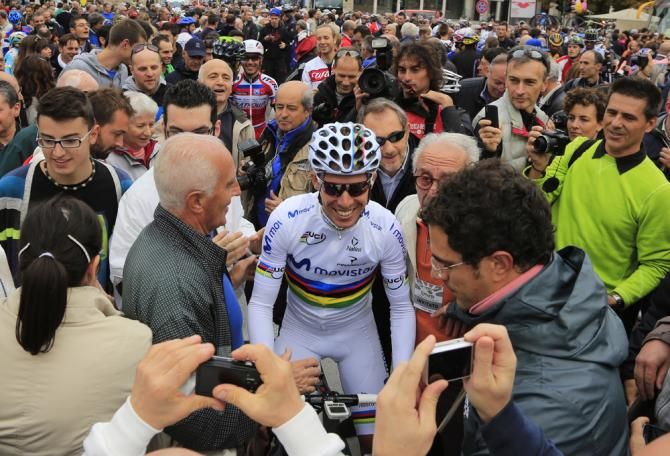 Rui Costa (Movistar) was the main draw at the Giro di Lombardia start