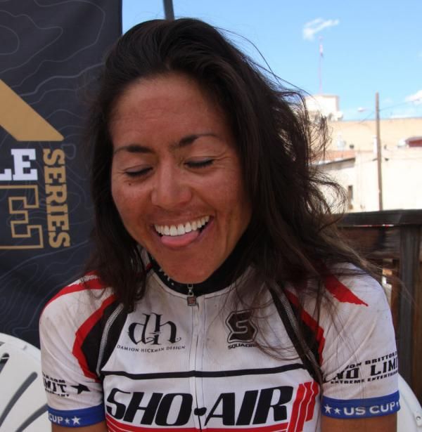 Pua Mata (ShoAir / Specialized) shakes off a tough day