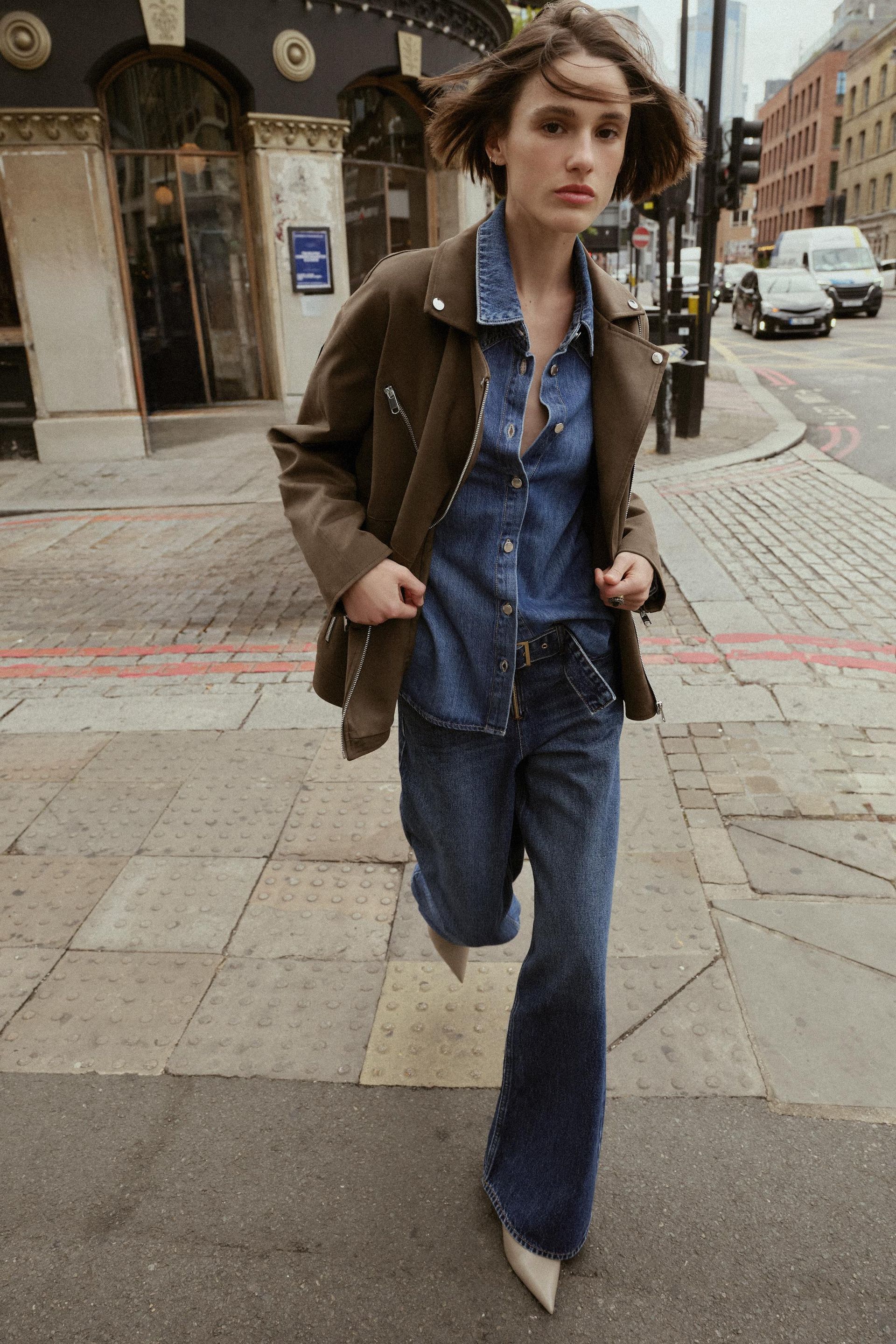 Faux Suede Biker Jacket