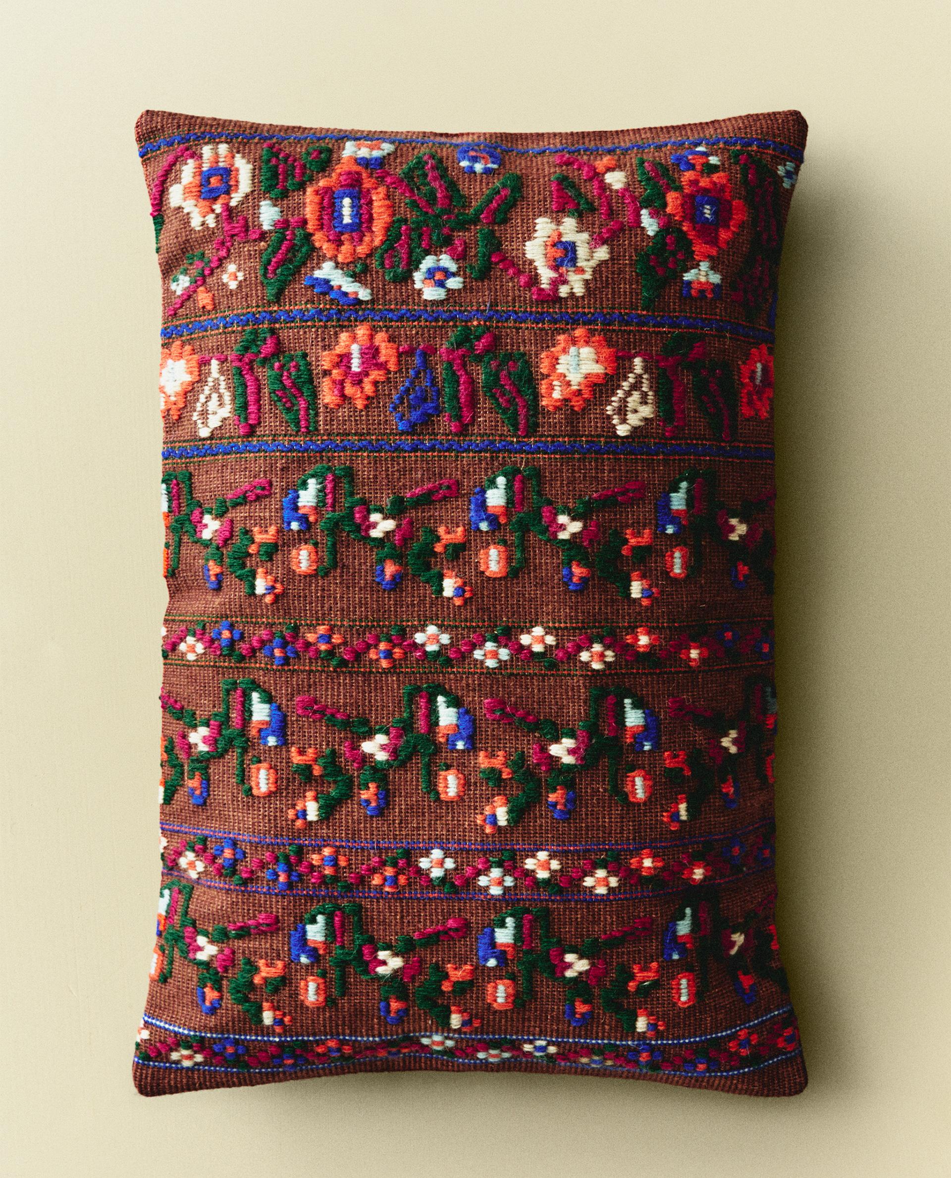 Embroidered Throw Pillow Cover X Collagerie