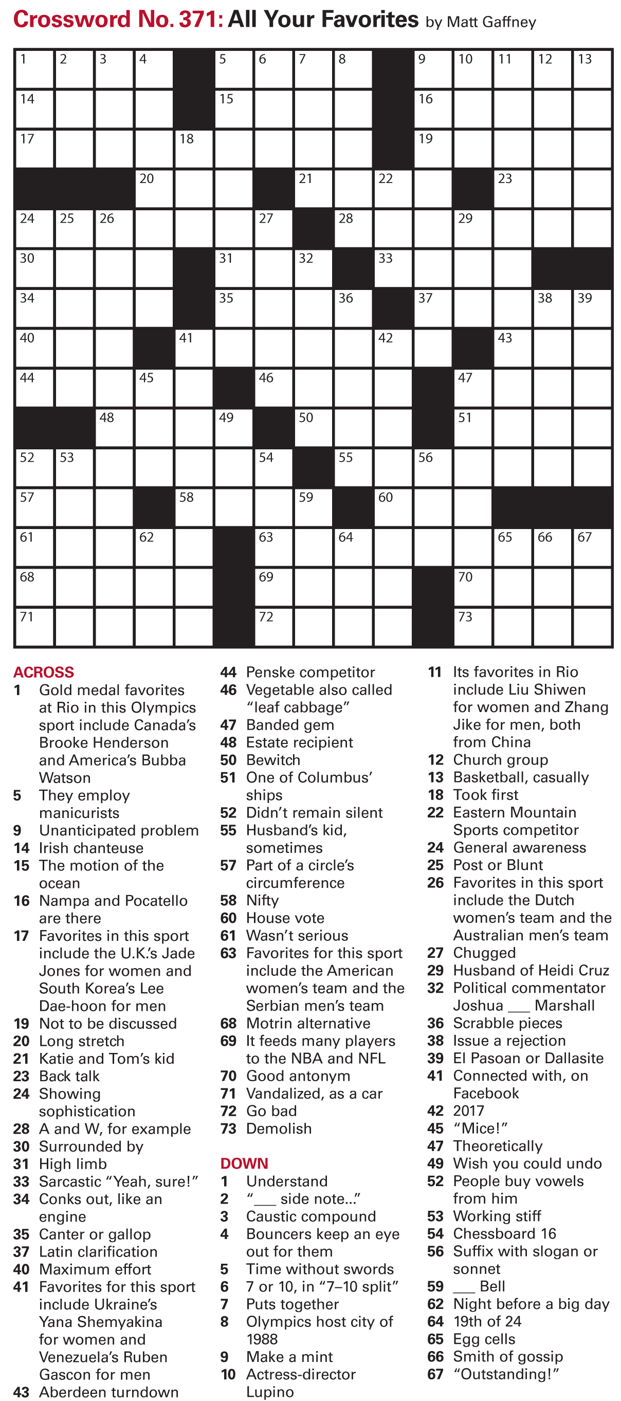 Crossword puzzle