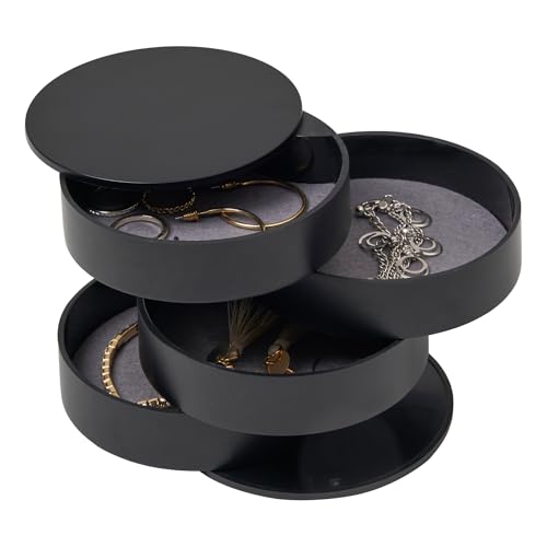 Yamazaki Tower Jewelry Box, Abs Resin, Black, One Size, 1 Piece