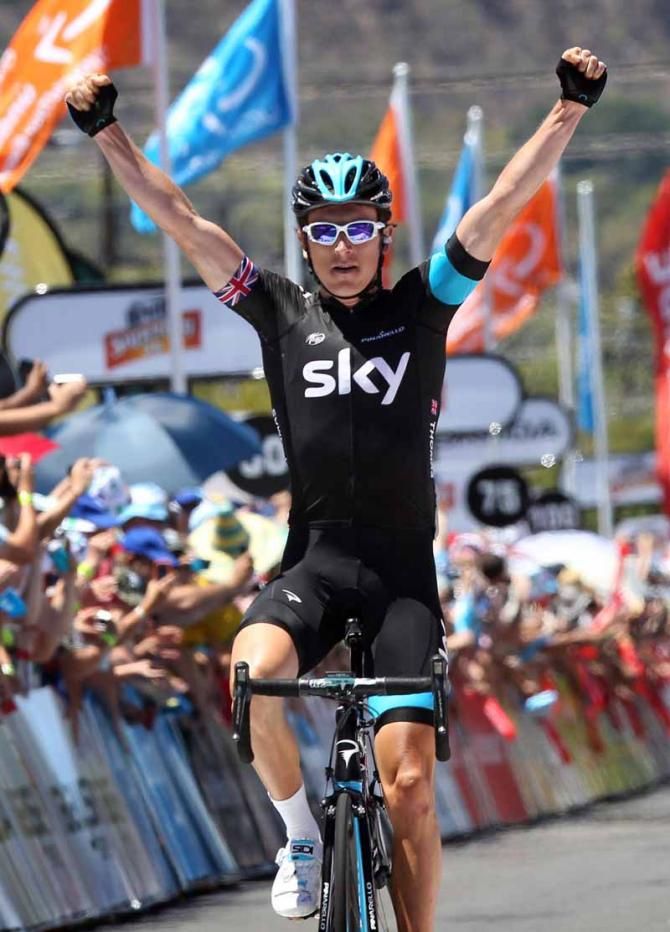 Geraint Thomas (Team Sky) wins stage 2 of the Tour Down Under